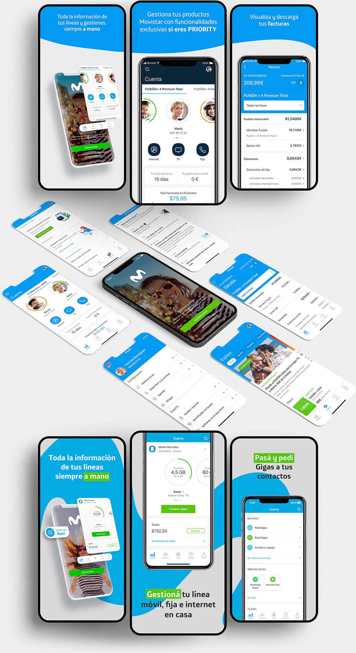 Movistar App Designs